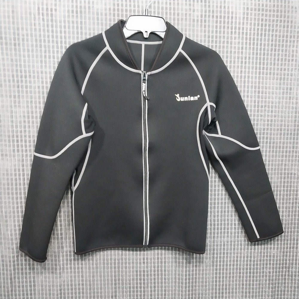 Junlan Unisex Wetsuit Jacket Neoprene Full Zip Long Sleeve Medium Black